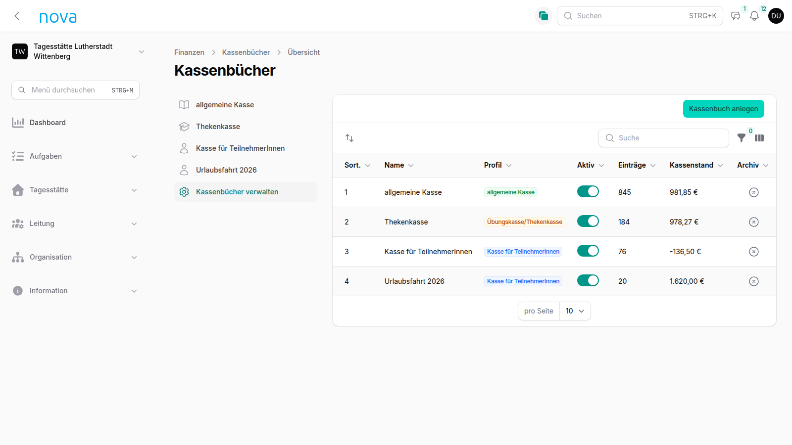 Finanzen und Abrechnung