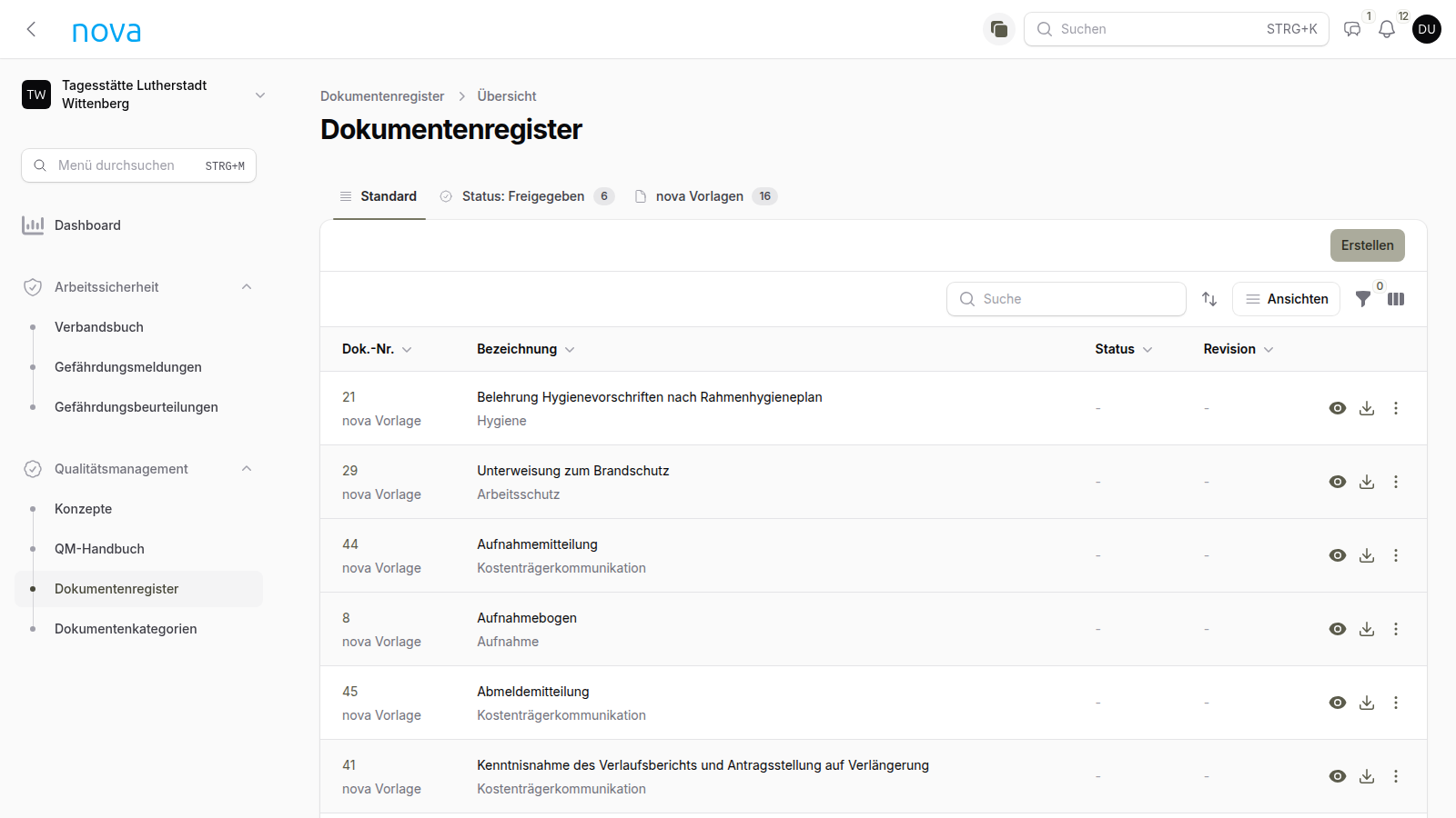 Qualität und Arbeitsschutz